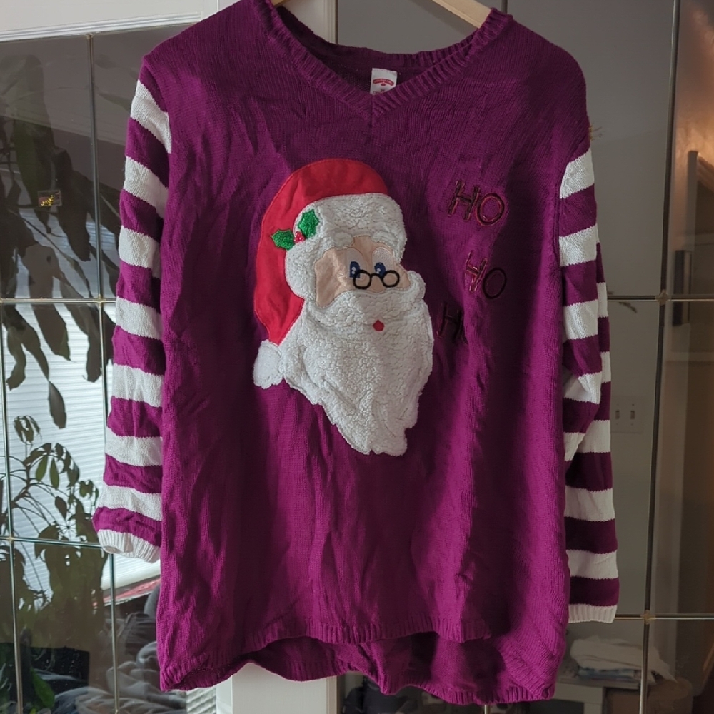Purple Santa Sweater
